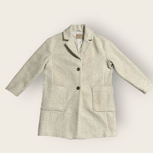 Olsen - Elegant Cream Boucle Pea Coat for Women